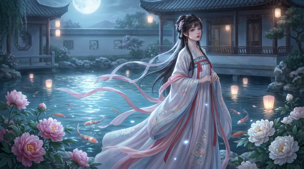 海角社区视频-月下汉服美人